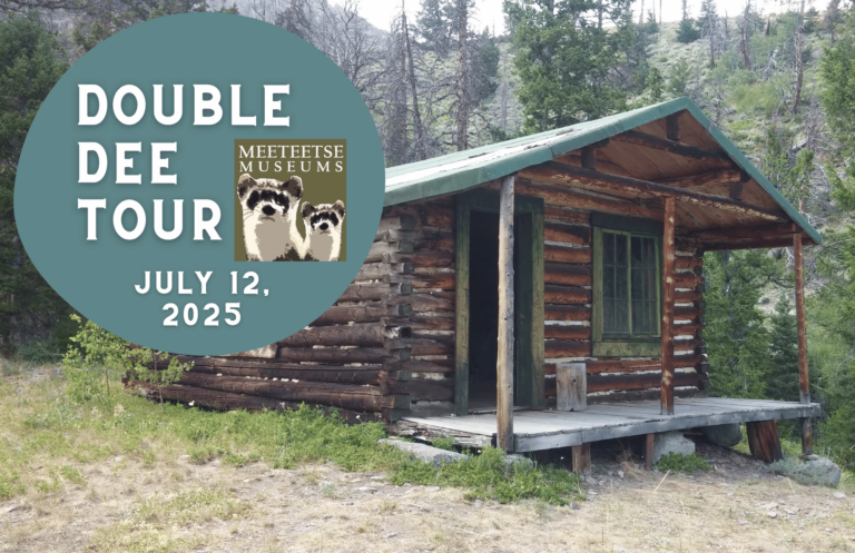 Photo of a cabin at the Double Dee Ranch. Text reads "Double Dee Tour July 12, 2025."
